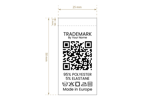 Wäscheetiketten mit QR-Code Modell TC-M183