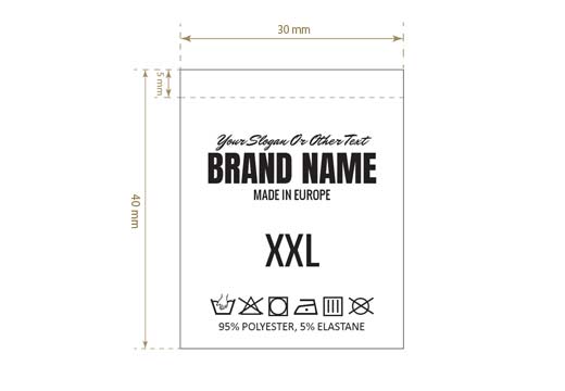 Wäscheetiketten mit Größe Modell TC-M300
