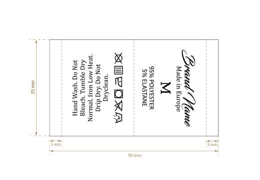 Wäscheetiketten mit Größe Modell TC-M336