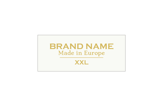 Textiletikett aus Satin mit Größe Modell TL-M48